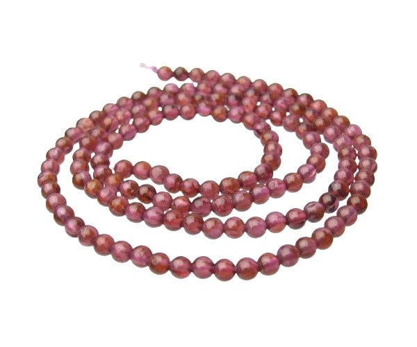 16” Pink Garnet Bead, Garnet Chip Bead Strand, Garnet Bead Necklace, Beaded  Garnet