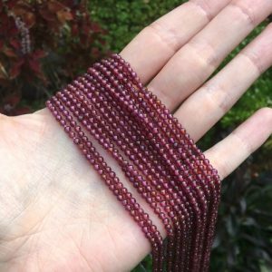 garnet 3mm round beads