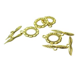 gold flower toggle clasps