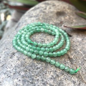 aventurine 3mm faceted round beads