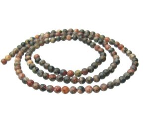 leopardskin Jasper 3mm round beads