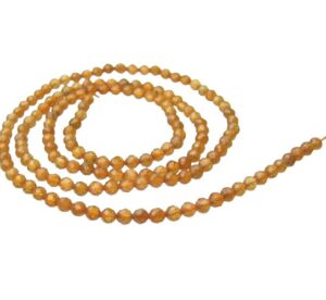 orange garnet faceted 3mm round beads