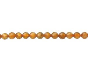 orange garnet faceted 3mm round beads