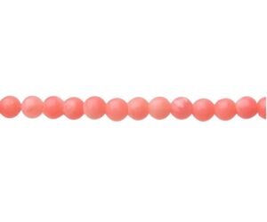 pink coral 3mm round beads