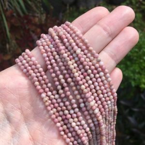rhodonite faceted 3mm beads