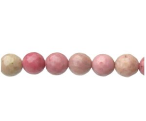 pink rhodonite faceted 6mm round gemstone beads