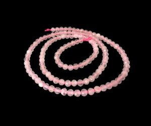 rose quartz faceted 3mm gemstone beads