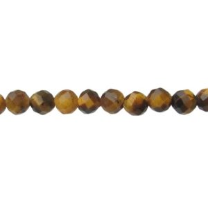 tiger eye faceted 3mm round beads
