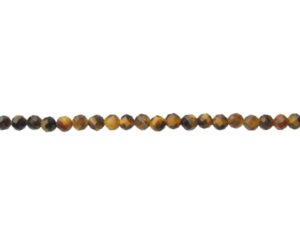 tiger eye faceted 3mm round beads
