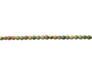 unakite faceted 3mm gemstone beads