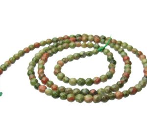unakite faceted 3mm gemstone beads