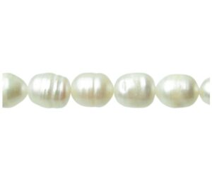 white ringed rice freshwater pearls natural