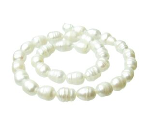 white ringed rice freshwater pearls natural