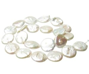 white coin freshwater pearls 16mm