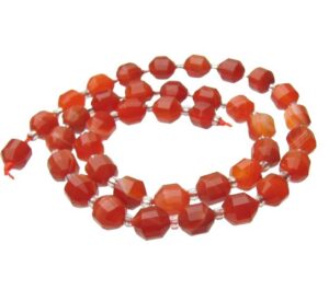 carnelian faceted energy column gemstone beads