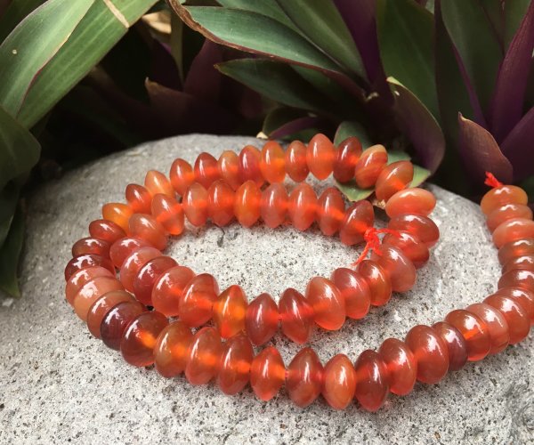 carnelian rondelle beads