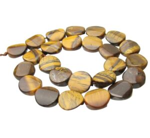 tiger eye gemstone coin beads
