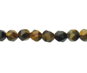 tiger eye faceted nugget 6mm gemstone beads