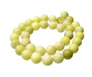 yellow serpentine 10mm round gemstone beads