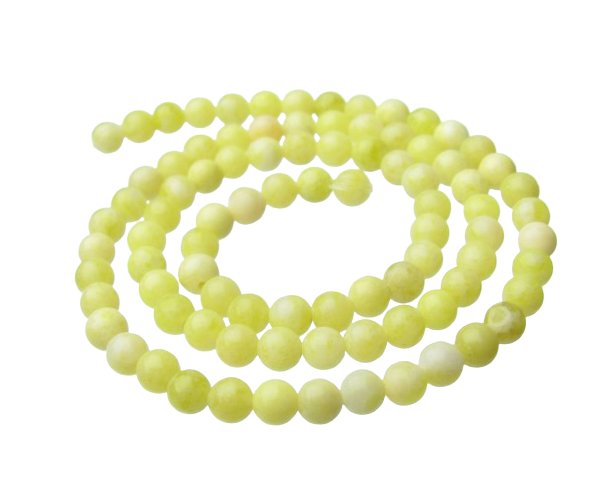 yellow serpentine 4mm round gemstone beads