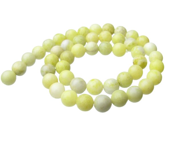 yellow serpentine 8mm round gemstone beads