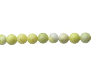yellow serpentine 8mm round gemstone beads