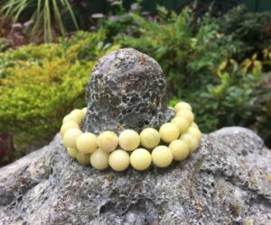 yellow serpentine 10mm round gemstone beads