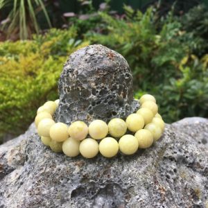yellow serpentine 10mm round gemstone beads