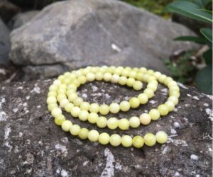 yellow serpentine 4mm round gemstone beads