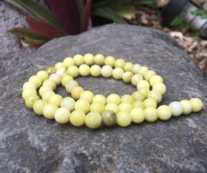 yellow serpentine 6mm round gemstone beads