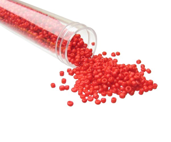 solid red seed beads glass 11/0