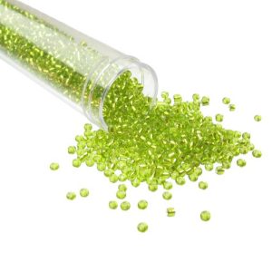 lime green seed beads 11/0