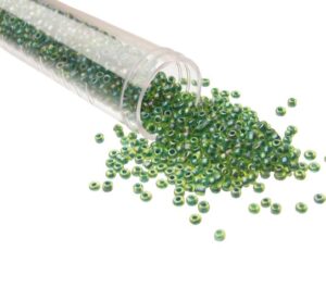 green ab seed beads size 11/0