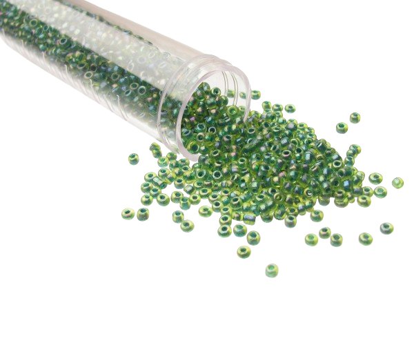 green ab seed beads size 11/0
