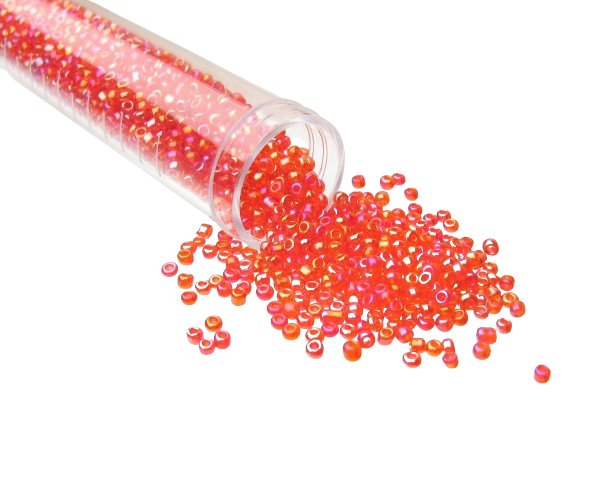 red seed beads ab 11/0