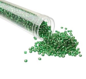 green seed beads glass size 11/0