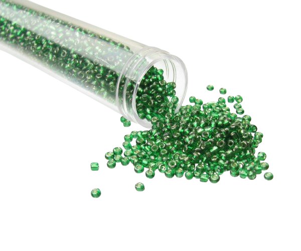 green seed beads glass size 11/0