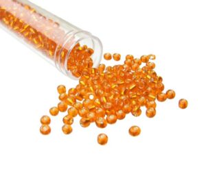 orange seed beads size 6