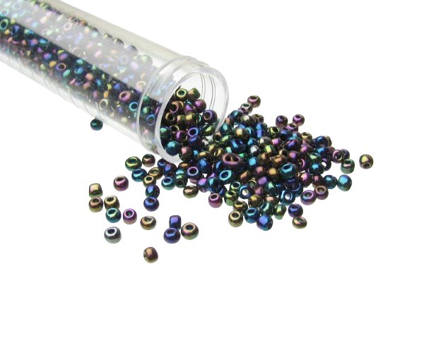 peacock seed beads size 8