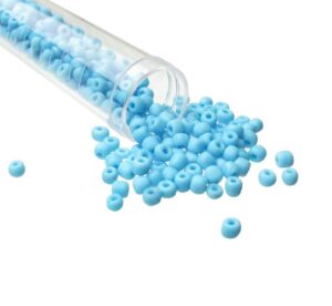 light blue glass seed beads size 6