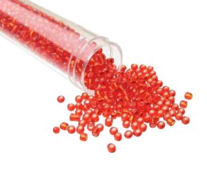 red seed beads size 8