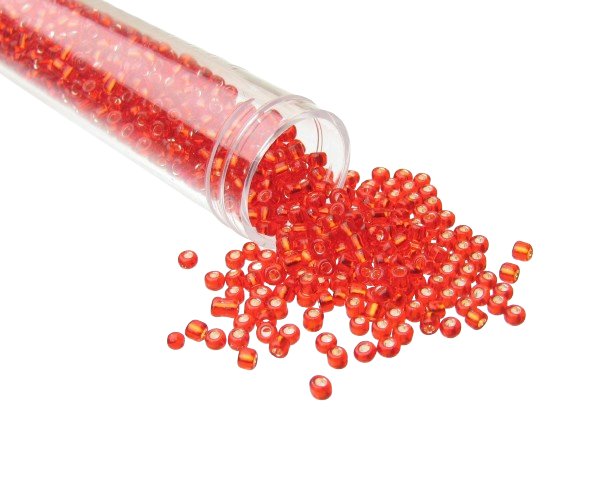 red seed beads size 8