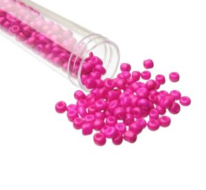 solid fuchsia pink seed beads size 6