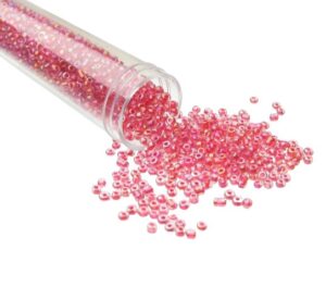 red ab seed beads size 11