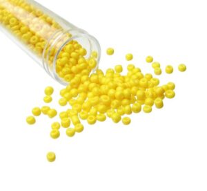 solid yellow seed beads size 8