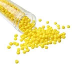 solid yellow seed beads size 8