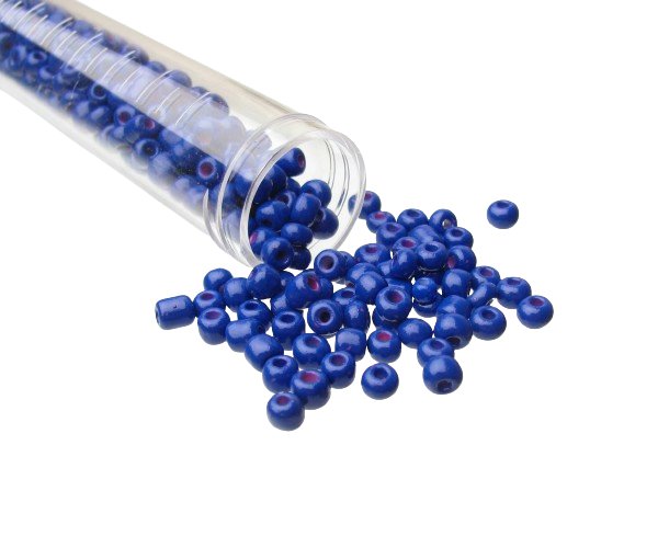solid blue seed beads size 6