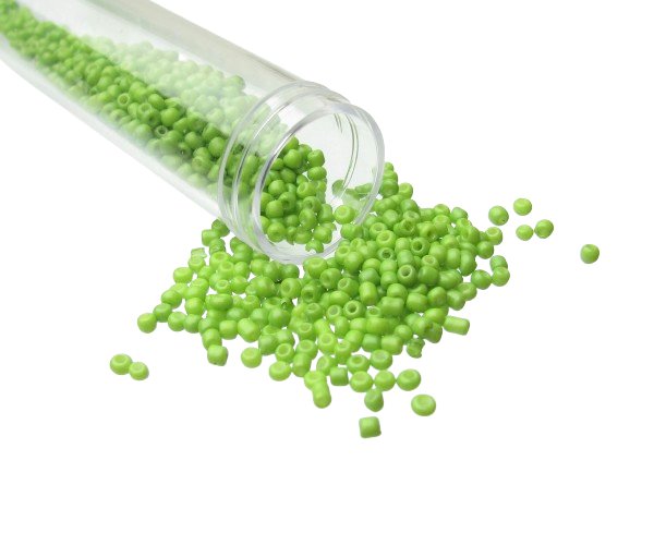 solid green glass seed beads 11/0