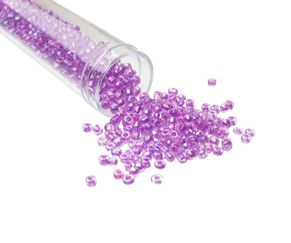 purple glass seed beads 8/0