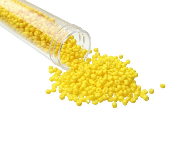 solid yellow glass seed beads size 11/0